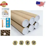 Sturdy Mailing Tubes 2in x 30in with Secure Caps - 6 Pack for Art and Shipping