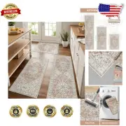 Washable Kitchen Runner Mats Set with Ergonomic Cushioning & Non-Slip Backing