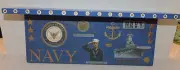 UNITED STATES NAVY THEME HANDCRAFTED WOODEN 15.5" DISPLAY SHELF