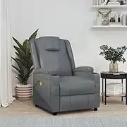 Massage Chair Anthracite Faux Leather, Relax Massaging Chairs
