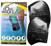 Soul Insole Shoe Bubble Orthotic Insoles for Plantar Fasciitis, Pronation, Heel Pain, Memory Gel Arch Support Inserts, 2. Black (Thinner Support), Large
