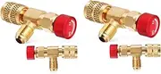 JECOMPRIS 2sets Safety Charging Valve R410 Valve Adapter Quick Install for 2pcs*2