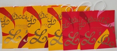 L'Occitane New & Used Holiday/Christmas Gift Bags (12x12x5 & 14x14x8), Set of 5
