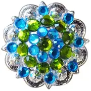 60HS 16 Hilason Western Berry Conchos Glass Rhinestones Bling 1.5" Cowgirl