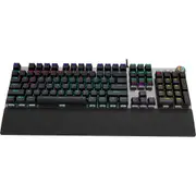 Philips SPK8614 USB Wired Mechanical Gaming Keyboard with RGB LED Backlight and Wrist Rest Pad for Computer, PC, Laptop, Black