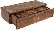 GoCraft Handmade Wooden Dominoes Set | Double Six Professional Jumbo Size Dominoes Set with Decorative Wooden Storage Box