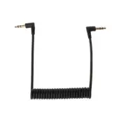90 Degree Right Angled 3.5mm Male To Male Spring Stereo Audio Car AUX Cable