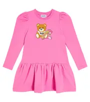 [Moschino Kids] Moschino Kids Printed cotton-blend jersey dress Y 10 pink