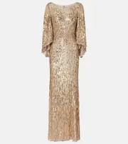 [Jenny Packham] Jenny Packham Ines sequined gown AU 14 gold