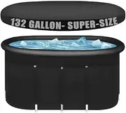 Ice Bath Tub for Athletes with Cover XL Large 132 Gallons Cold Plunge Tub for Recovery, Ice Bath Plunge Pool Fit for Family Gardens, Gyms,and Cold Water Therapy Training