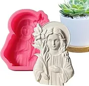 Virgin Mary Statue Mold - Virgin Mother Mary Sculpture Silicone Mold,Home Crafts Making Tool Easy Release for Gypsum Fondant Concrete Resin Art Sculpture