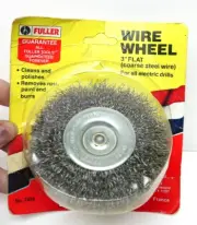 RARE Vintage Fuller 3" FLAT Wire Wheel No.7456 Coarse Steel Wire France NOS