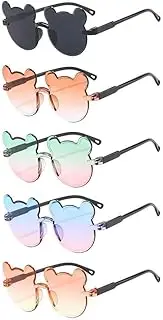 [Generic] Cartoon Bear Sunglasses For Kids Boys and Girls, Children Gradient Rimless UV400 For Outdoor Sun Eyewear Protection Glasses