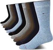 [Tommy Hilfiger] Men's Dress Socks - Classic Comfort Crew Sock (10 Pack), Stonewash Blue, 7-12, Stonewash Blue, 7-12