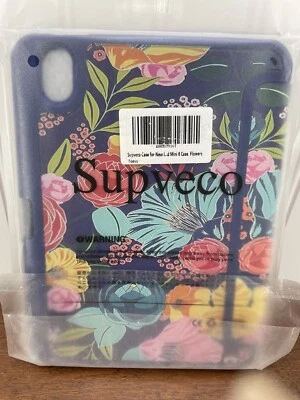 NEW Supveco iPad Mini 6 Case 8.3 Inch 2021 Blue Flowers