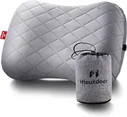 Hioutdoor Inflatable Pillow for Camping with Removable Cushion Cover, Air Cushion, Beach Pillow, Ergonomic Travel Pillow, Outdoor Inflatable Travel Neck Pillow, Comfortable Sleeping Pillow (Grey)
