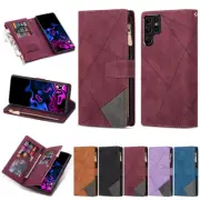 Case For Samsung Galaxy Note 20 10 9 8 Zipper Leather Buckle Wallet Card Cover