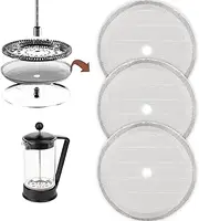 3 Pack 2.75in Cafetiere Mesh Coffee Press Filter Mesh Replacement Stainless Steel Cafetiere Filters Mesh French Press Replacement Filter Mesh Screen Coffee Filters Mesh for Cafetiere 12 OZ/ 350 ml, BFH001344