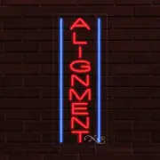 NEW "ALIGNMENT" w/BORDER VERTICAL 30x12x1 INCH LED FLEX WINDOW INDOOR SIGN 31513