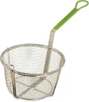 CFS Chrome Plated Nickel Steel Mesh Fryer Basket with Cool Touch Handle, 8.75" D