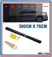 Quality Solar Film 300Cm X 76Cm Tinted 15% VLT Black Auto Building