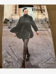 BEAUTIFULL AUSTRIAN WOLFORD PANTYHOSE "ARABESQUE” COLOR BLACK SIZE LARGE WOW