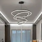Large Chandelier Lighting LED Kitchen Pendant Light Black Ceiling Light Bar Lamp