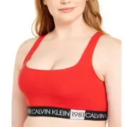 Calvin Klein Underwear 1981 Bold Unlined Bralette QF5577 Red Women's Size 1X
