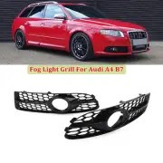 2x For Audi A4 B7 S-Line 05-08 Gloss Black Trim Honeycomb Fog Light Grille Mesh (for: Audi)