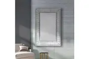 Wall Mirror MDF Silver Mirror Clear Image Rectangular Shape MRR-07