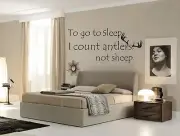 TO GO TO SLEEP I COUNT ANTLERS NOT SHEEP Wall Decal Hunting Quote Vinyl Art 36"