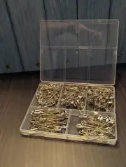 250 Ps 5 Sizes Safety Pins Assorted Size Rust-Resistant Nickel Plated Steel Asso