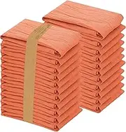 RUVANTI Flour Sack Towels 24 Pack 28"x28", Ring Spun 100% Cotton Flour Sack Dish Towels, Machine Washable, Absorbent Tea Towels - Flour Sack Kitchen Towels for Drying & Cleaning - Orange