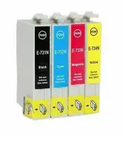 4x Non-OEM Ink 73N T0731 for Epson Stylus T20 T21 TX100 TX110 TX200 TX210 TX400