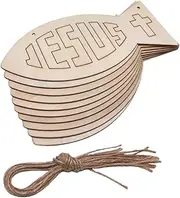 Operitacx Funny DIY Graffiti Wood Chips Fish Sliced Wooden Decor Boys and Girls Hand-Painted Craft Wall Hanging Pendents