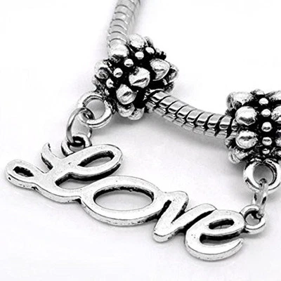 Love Dangle European Bead Compatible for Most European Snake Chain Bracelet
