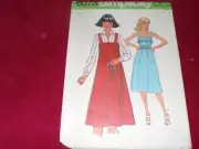 1977 SIMPLICITY #8073 - LADIES PRETTY RETRO SUNDRESS - JUMPER PATTERN 10 FF