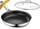28CM Nonstick Ceramic Titanium Frying Pan with Lid Stainless Steel Skillet All C