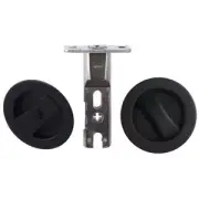 Matte Black Pocket Door Lock Round Flush Door Locks Bathroom Bedroom