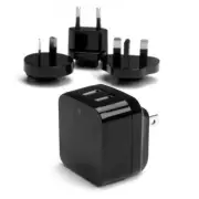 StarTech 2 port USB Travel Wall Charger 17W / 3.4A - 110V/220V USB2PACBK