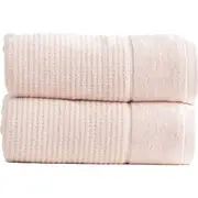 2PK Renee Taylor 650GSM Cambridge 80x160cm Bath Sheet Textured Towel Primrose