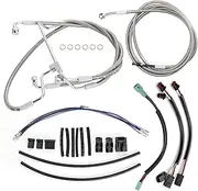16" Extended Handlebar Cable Set NO ABS for 2014-2016 Road King/Electra Glide/Street Glide / 2015-2016 Road Glide Models Brake Line Hydraulic Clutch Cable Extension, Chrome