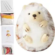 Needle Felting Kit Hedgehog Felting Kit, DIY Wool Felt Materials Set with Tool and Instruction for Needle Craft Project and Handmade Christmas Gift Wool