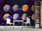 3D Planet Space olour Self-adhesive Removeable Wallpaper Wall Mural