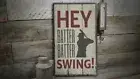 Hey Batter Batter Vintage Distressed Sign, Personalized Wood Sign