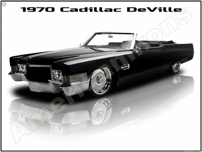 1970 Cadillac DeVille Hot Rod New Metal Sign: Pristine Restoration