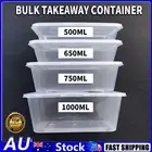 ﻿ Reusable Take away Container Takeaway Food Plastic Lid BULK 500/650/750/1000ML
