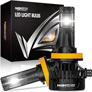NIGHTEYE H11 LED Headlight Bulbs - 35000LM 6500K White Light, 130W H11 Headlight Bulbs with Fan, Halogen Replacement Bulb,IP68 Waterproof, Pack of 2