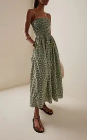[Matteau] Shirred Cotton Midi Dress