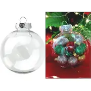 Clear Plastic Fillable Bauble With Silver Cap 8cm